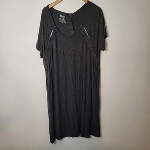 Frida Stretch Snap Button Loose Comfy Nursing Maternity Dress Dark Gray Size OS